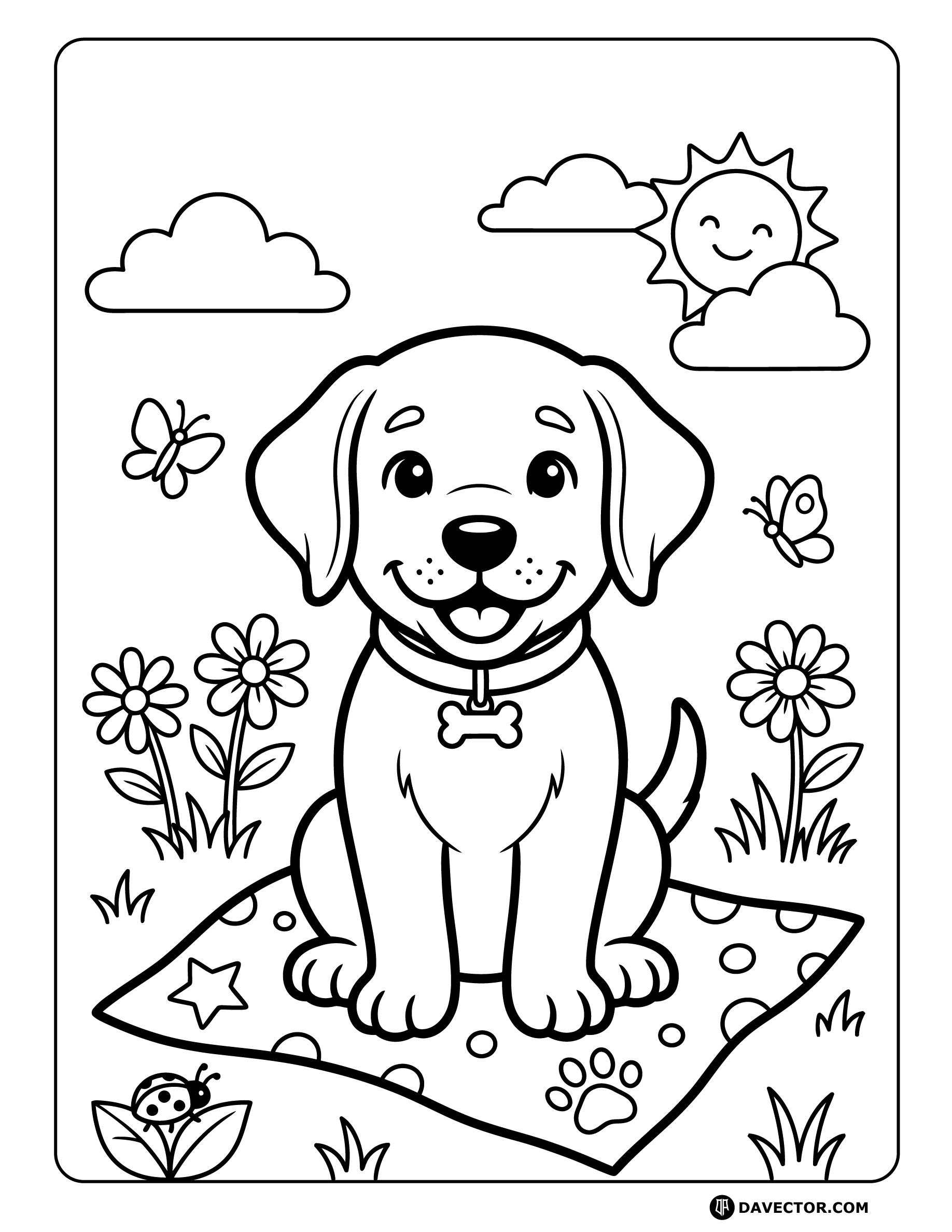 Baby Dog Coloring Page — free dog coloring page