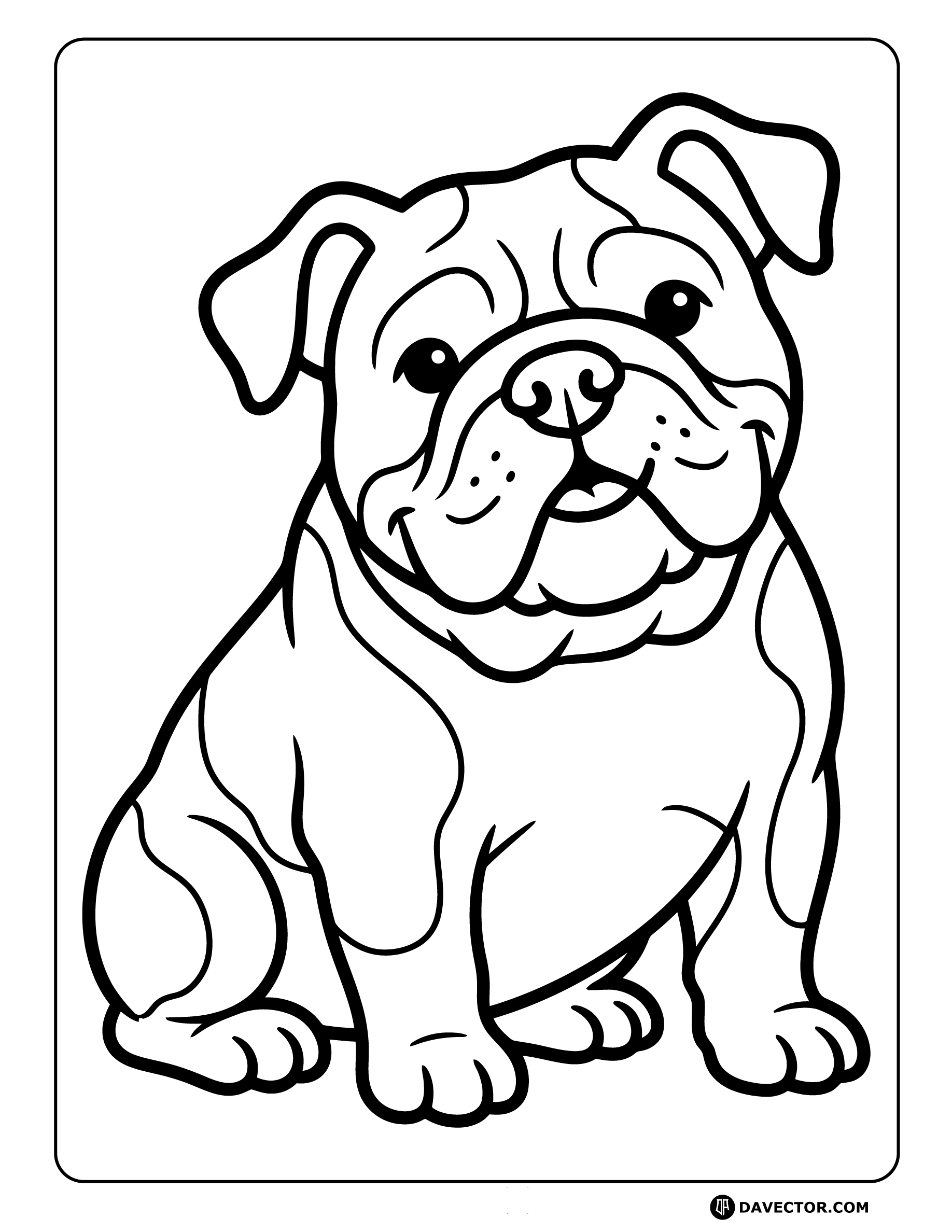 Bulldog Coloring Pages — free dog coloring page