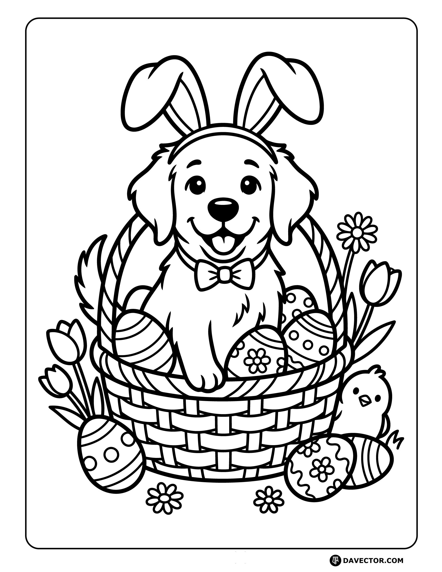 Easter Dog Coloring Pages — free dog coloring page