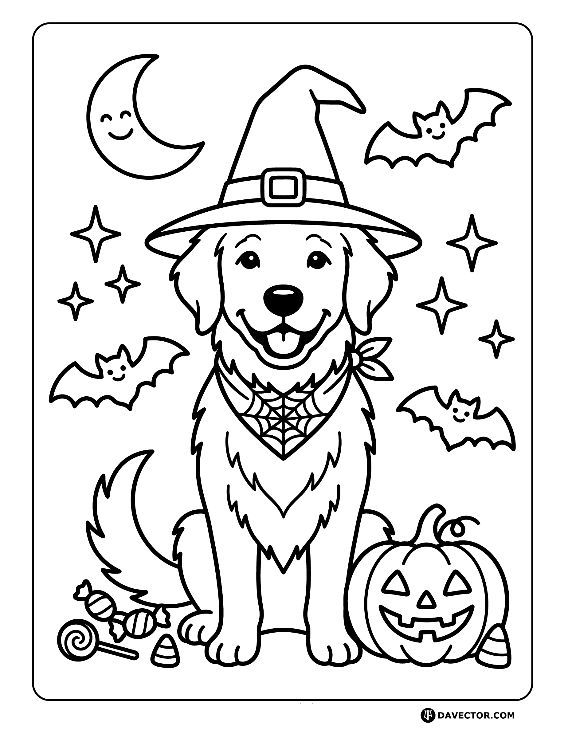 Halloween Dog Coloring Pages — free dog coloring page