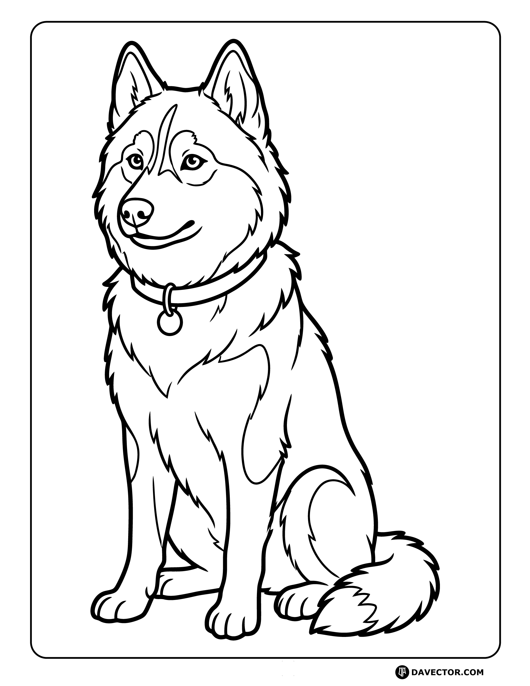 Husky Dog Coloring Pages — free dog coloring page
