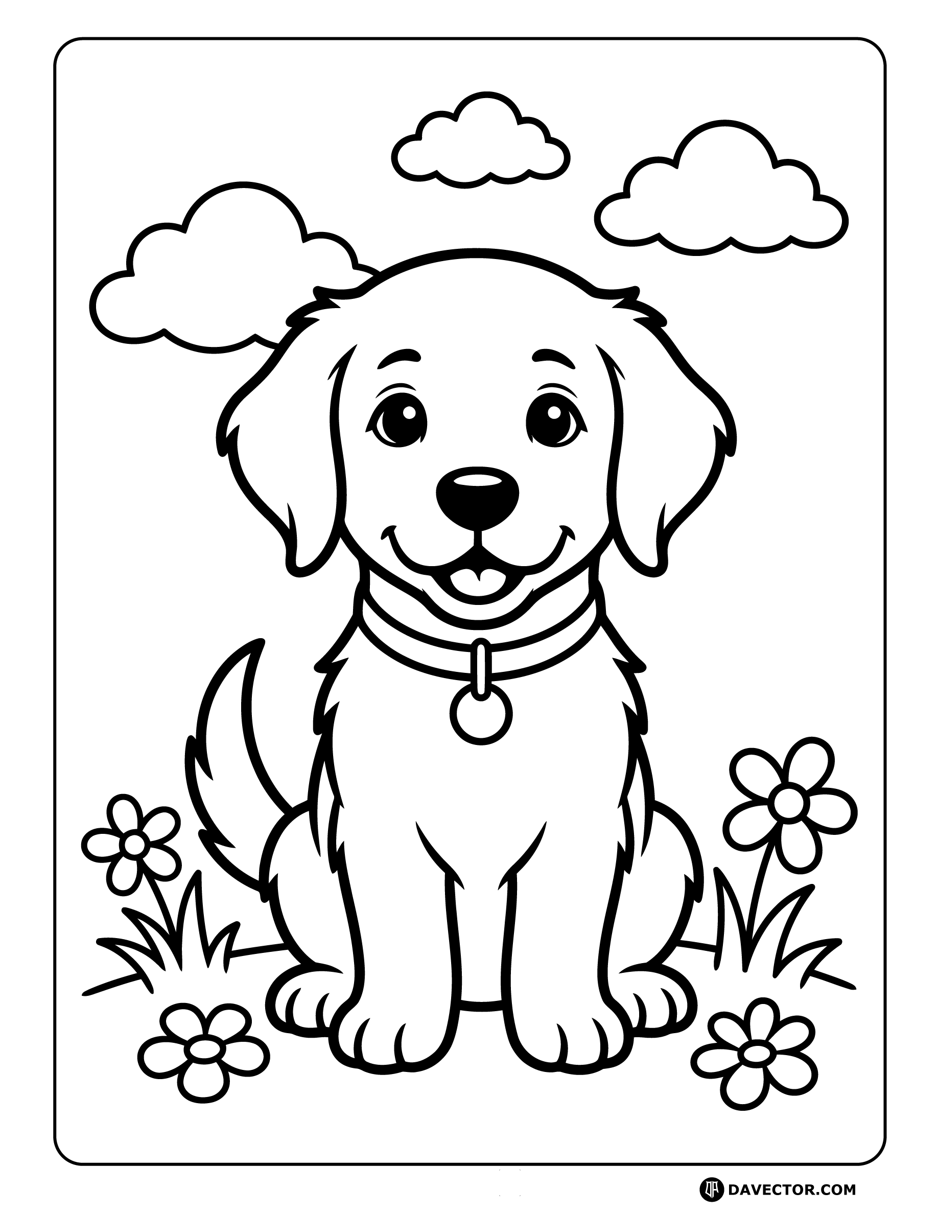 Puppy Coloring Pages — free dog coloring page
