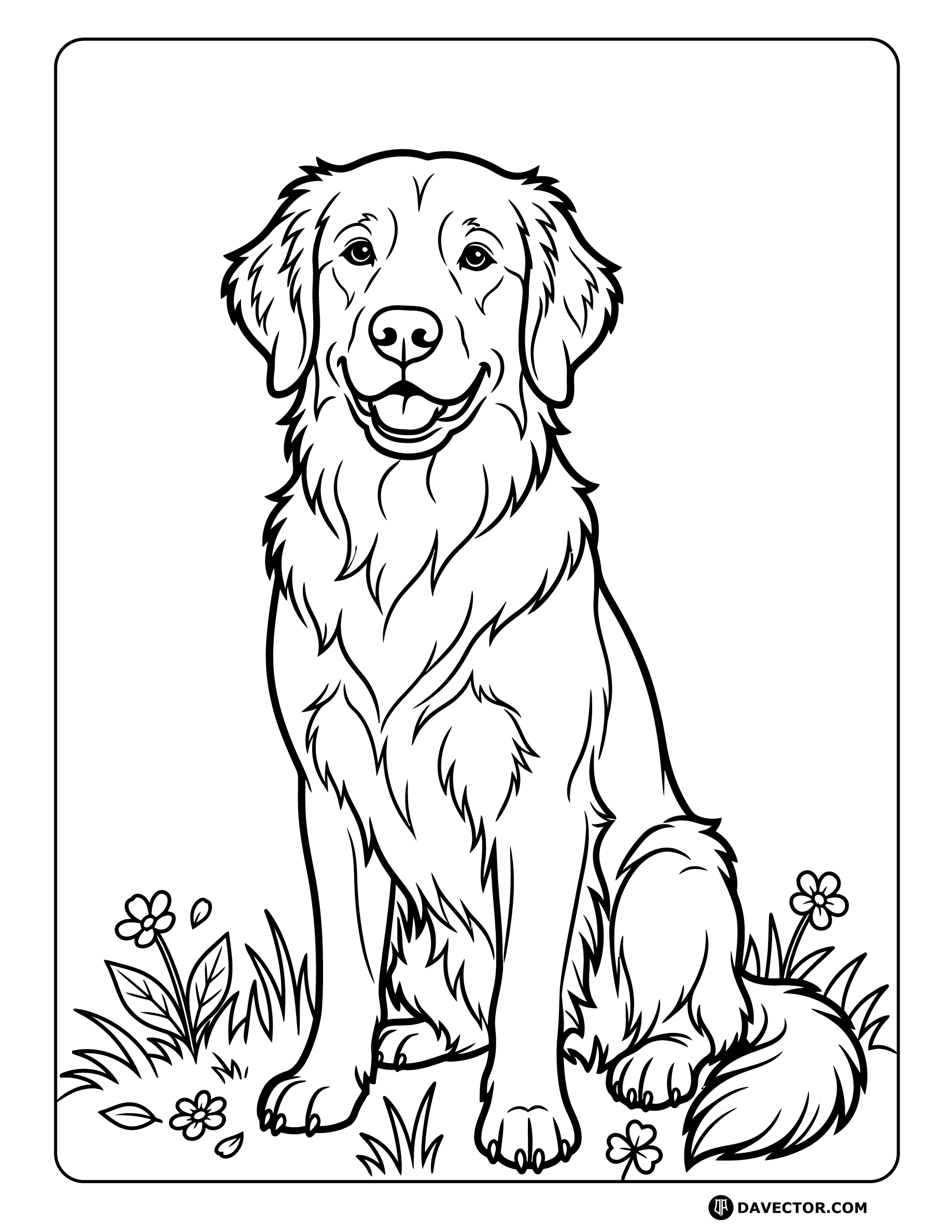 Realistic Dog Coloring Pages — free dog coloring page