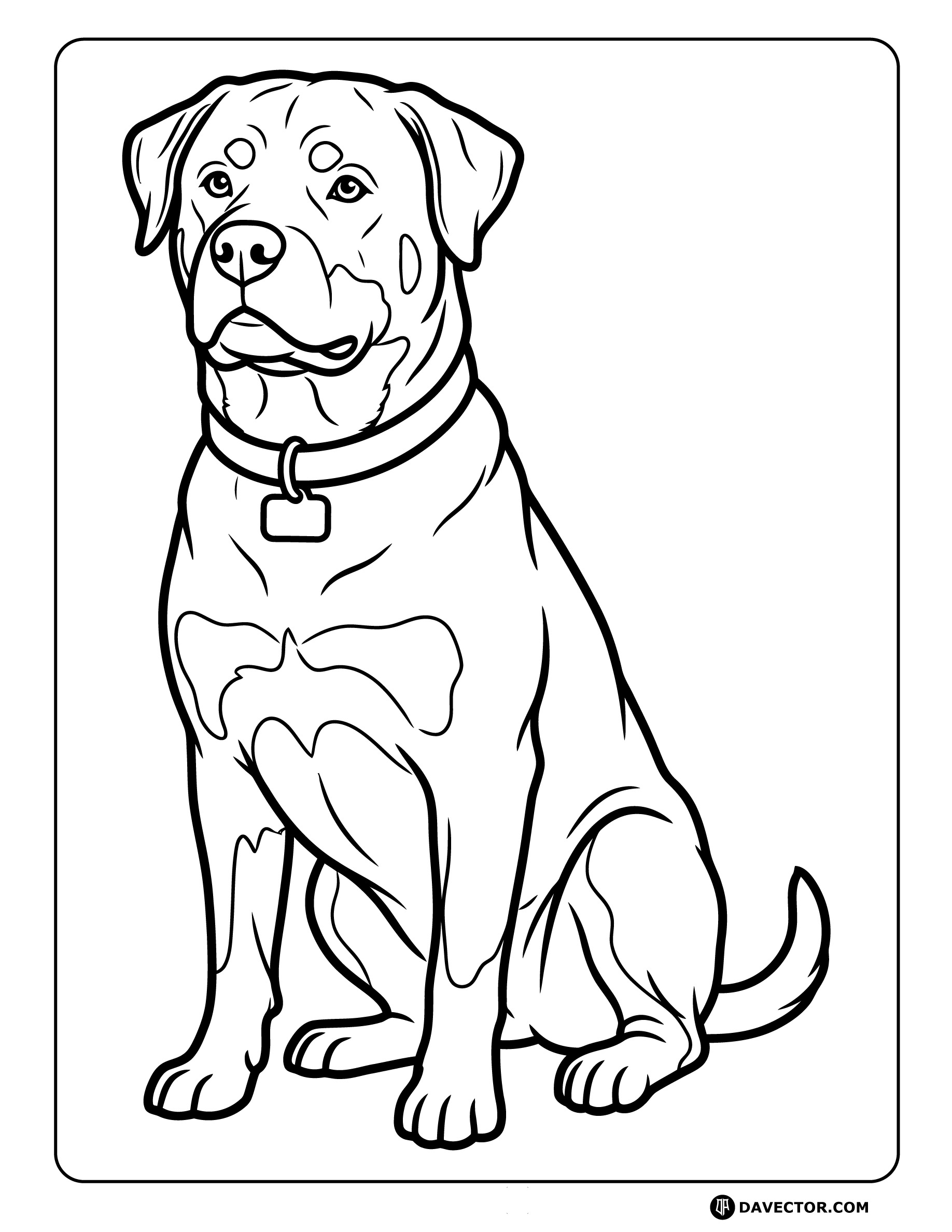 Rottweiler Coloring Pages — free dog coloring page