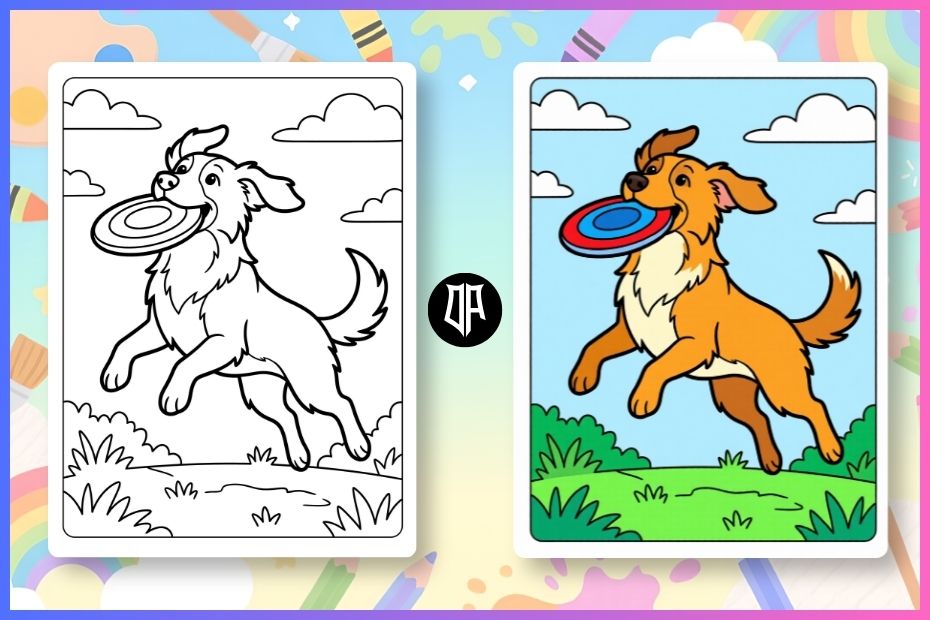 Free printable dog coloring page collection with 40+ cute dog designs