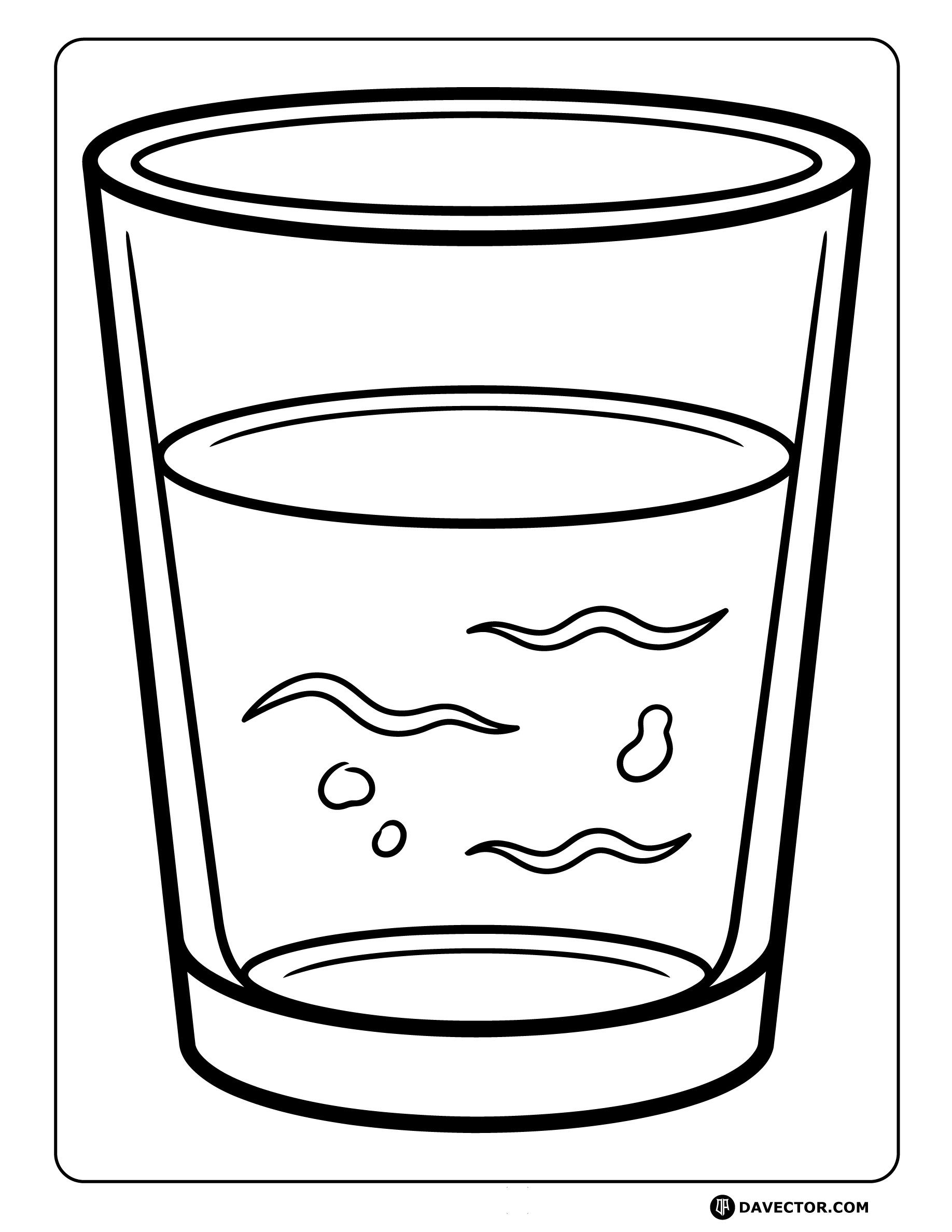 Water Glass — free water glass coloring page
